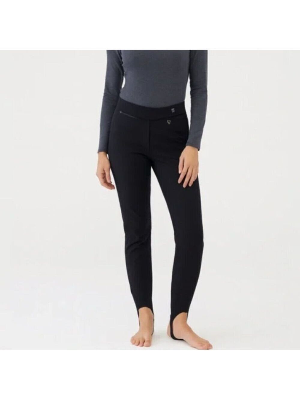Obermeyer Sport Vintage Women's Black Fitted Ski Stirrup Stretch Pant Size XS
